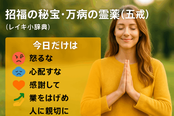 「招福の秘宝・万病の霊薬(五戒)」（レイキ小辞典）