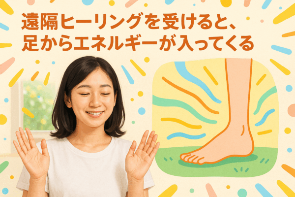 「遠隔ヒーリングを受けると、足からエネルギーが入ってくる」という感想