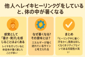 他人へレイキヒーリングをしていると、体の中が暑くなる